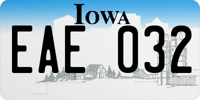 IA license plate EAE032