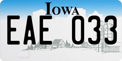 IA license plate EAE033