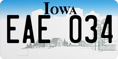 IA license plate EAE034