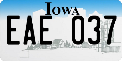 IA license plate EAE037