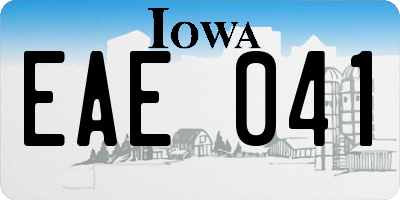 IA license plate EAE041