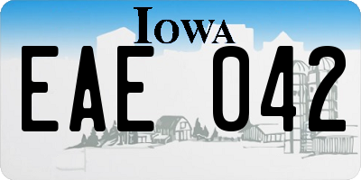 IA license plate EAE042