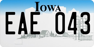 IA license plate EAE043