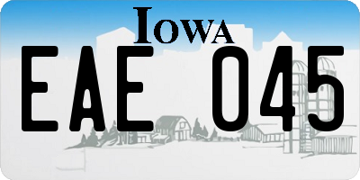 IA license plate EAE045