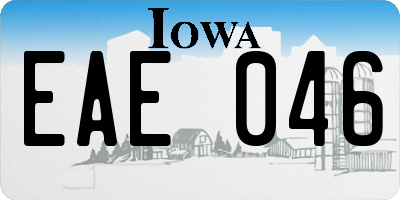 IA license plate EAE046