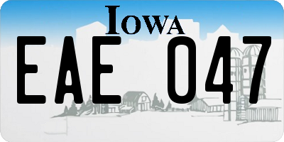 IA license plate EAE047