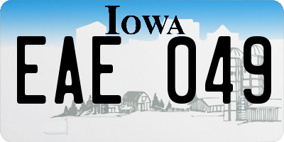 IA license plate EAE049