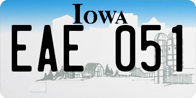 IA license plate EAE051