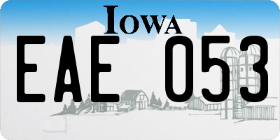 IA license plate EAE053