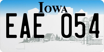 IA license plate EAE054