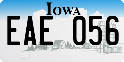 IA license plate EAE056