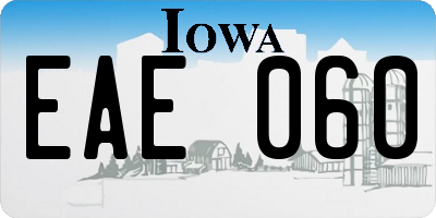 IA license plate EAE060