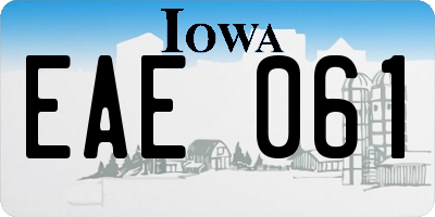 IA license plate EAE061