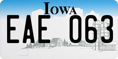 IA license plate EAE063