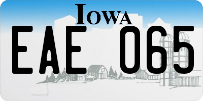 IA license plate EAE065