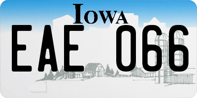 IA license plate EAE066