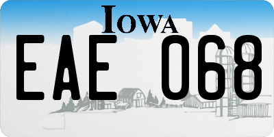 IA license plate EAE068