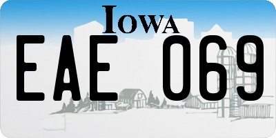 IA license plate EAE069