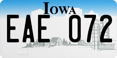 IA license plate EAE072