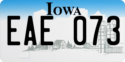 IA license plate EAE073