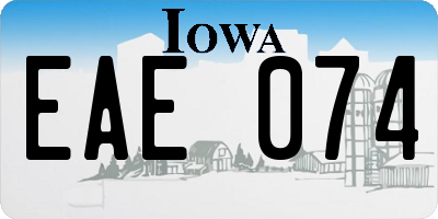 IA license plate EAE074