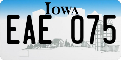 IA license plate EAE075