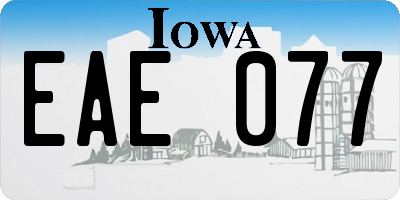 IA license plate EAE077