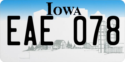 IA license plate EAE078