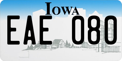 IA license plate EAE080