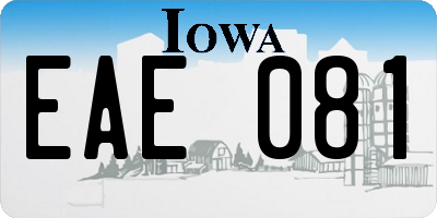 IA license plate EAE081