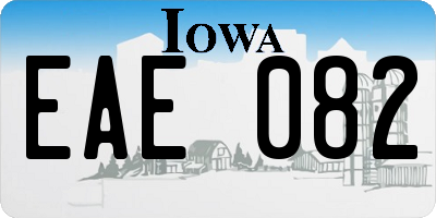 IA license plate EAE082