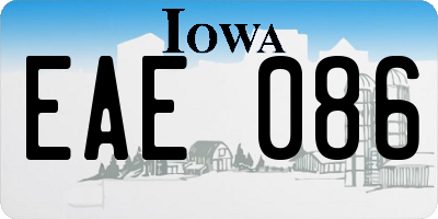 IA license plate EAE086