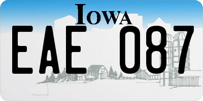 IA license plate EAE087