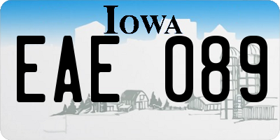 IA license plate EAE089