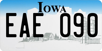 IA license plate EAE090