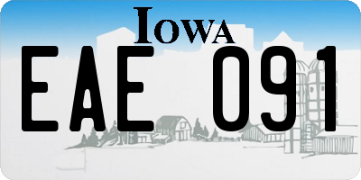 IA license plate EAE091