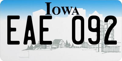 IA license plate EAE092