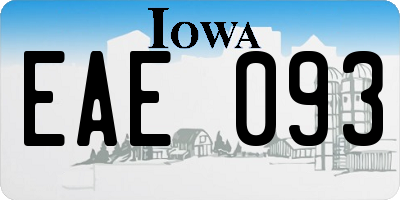 IA license plate EAE093