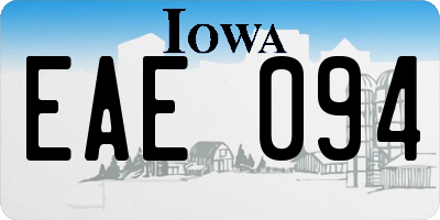 IA license plate EAE094