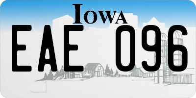 IA license plate EAE096