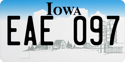 IA license plate EAE097