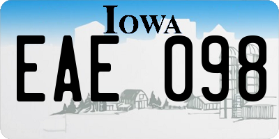 IA license plate EAE098