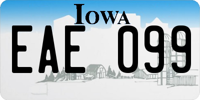 IA license plate EAE099