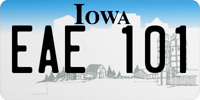 IA license plate EAE101