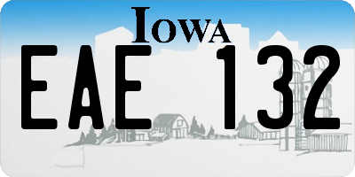 IA license plate EAE132