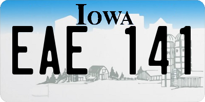 IA license plate EAE141