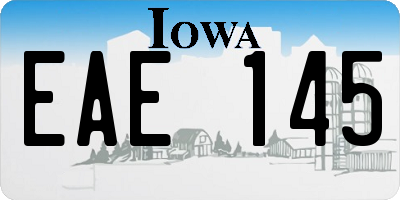 IA license plate EAE145