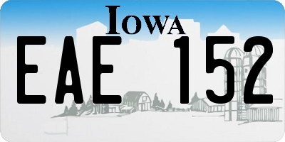 IA license plate EAE152