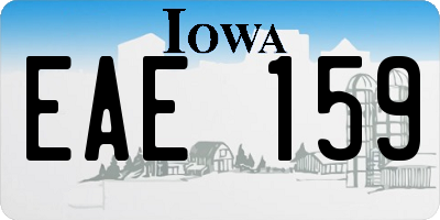 IA license plate EAE159