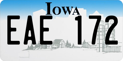 IA license plate EAE172